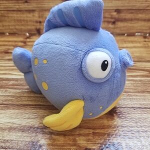 Disney Squeakers Doc McStuffins Plush Fish Toy Blue Stuffed Animal Junior 6 Inch